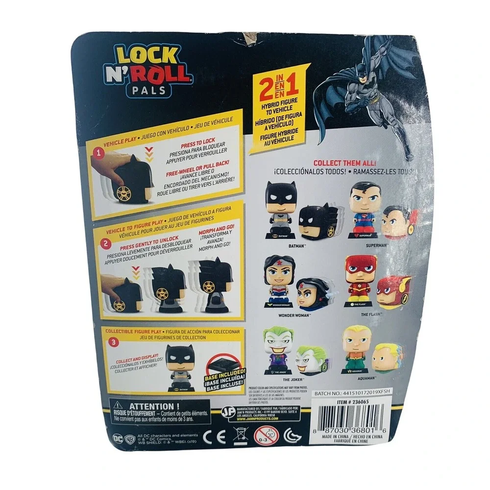DC Batman Lock‎ N Roll Pals 2-in-1 Hybrid Figure to Vehicle Toy 236065 New